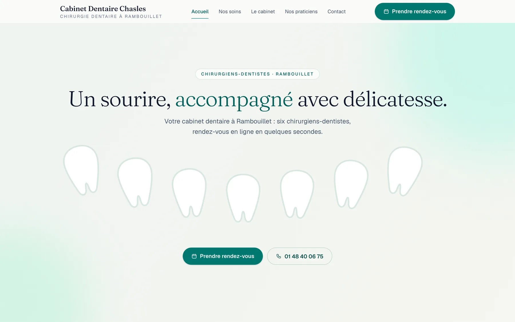 Capture d'écran ordinateur du site Cabinet Dentaire Chasles
