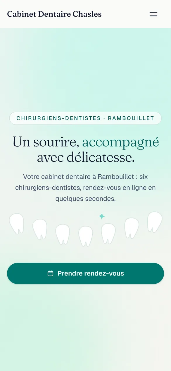Capture d'écran mobile du site Cabinet Dentaire Chasles